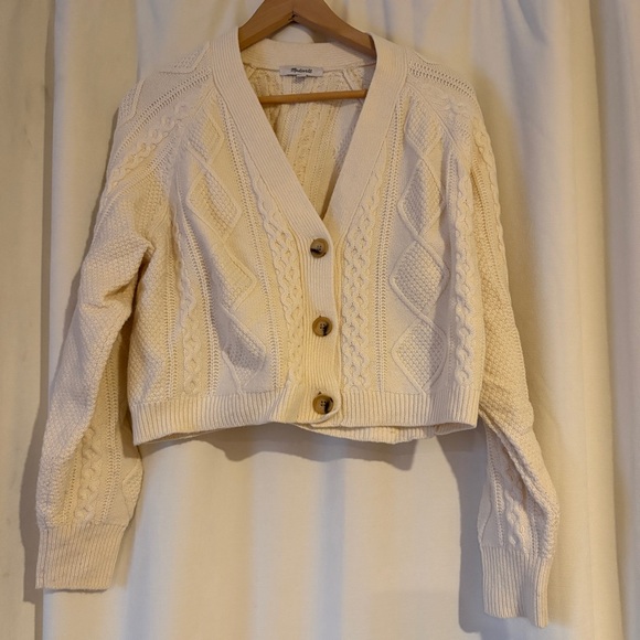 Madewell Cable-Knit Cropped Cardigan - Picture 8 of 10